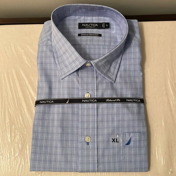 Chemise Homme Nautica à Carreaux - Taille L - Coupe Slim - Manches Longues - Occasion Très Bon état